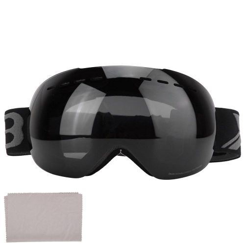 Lunettes De Protection A Double Verre, Anti-Buee, Uv, Pour Adulte, Ski, Snowboard (Noir Et Gris)