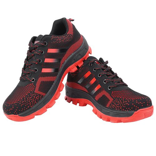 Chaussures De Securite A Bout En Acier, Resistantes Aux Perforations, Tendance, Rouges, Pointure 39