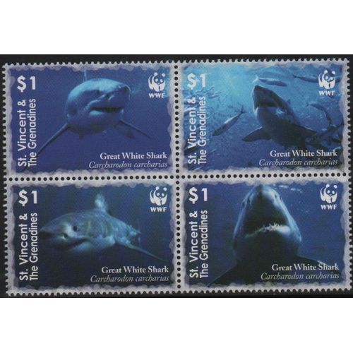 Grenadines Of Saint Vincent Timbres Animaux : Les Requins 2006