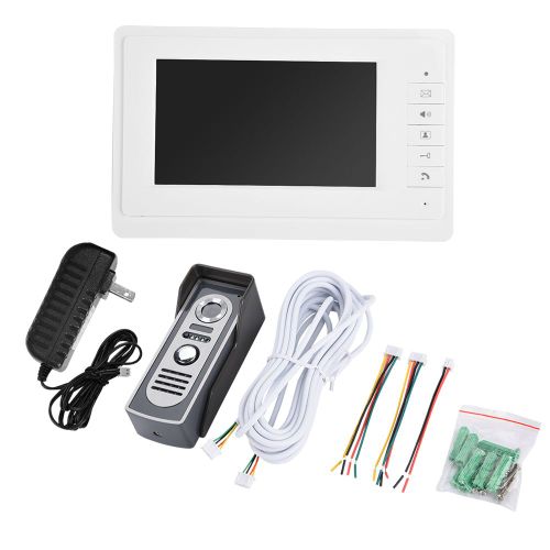 Systeme de securite domestique, sonnette video, interphone filaire, moniteur, sonnette filaire 7 pouces (prise americaine)
