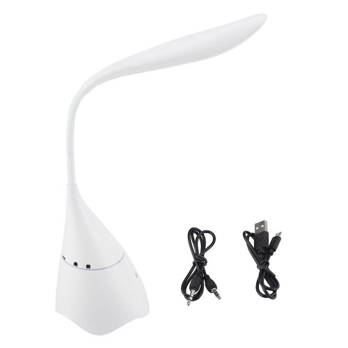 Lampe de nuit multifonction avec haut-parleur Bluetooth, camera WiFi, moniteur pour bebe, lampe de bureau (blanc)