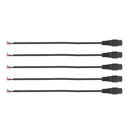 Lot de 5 cables d'alimentation femelles 12 V CC 5,5 mm x 2,1 mm pour camera de securite CCTV DVR