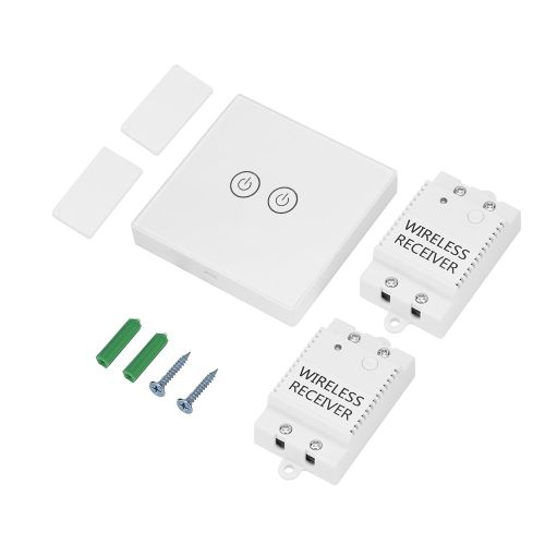 Interrupteur tactile intelligent sans fil Wi-Fi, bouton de remplacement, blanc, 2 voies