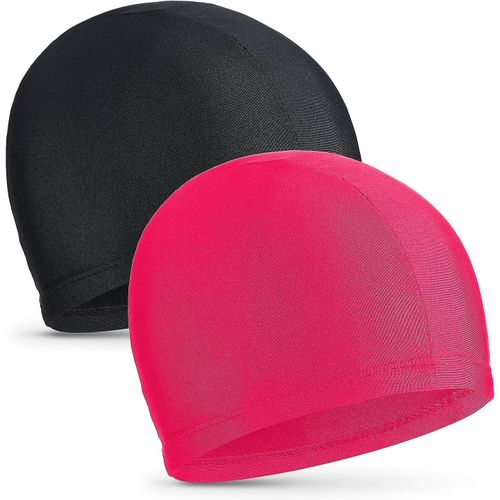 Lot De 4 Bonnets De Bain Extensibles, Confortables Et Légers (Noir, Rose Foncé) 