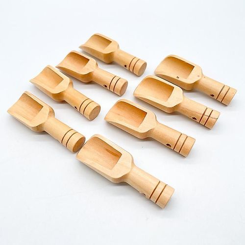 Lot De 8 Mini Cuillères À Sel De Bain En Bois, Longues Pour Sels De Bain, Bonbons, Épices, Lessive, Thé, Grains De Café 