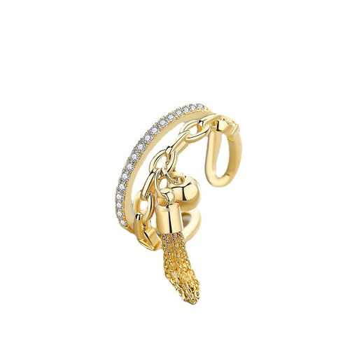 Bagues Délicates Ouvertes - Bagues Rondes En Oxyde De Zirconium Plaqué Or, Bijoux, Accessoires, Cadeaux Pour Femmes