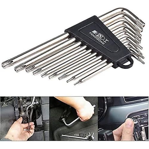 Jeu de clés hexagonales Torx, tournevis étoile inviolable à long bras, jeu d'outils de réparation dynamométrique, forme en L, T6, T7, T8, T9, T10, T15, T20, T25, T27