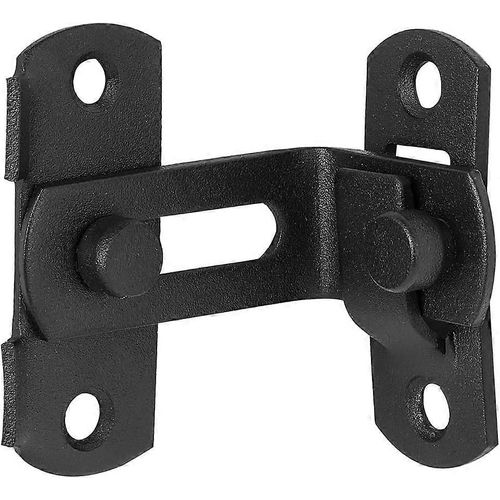 Loquet de porte - Serrures de porte à angle de 90 degrés avec vis - noir - acier inoxydable - serrure coulissante de sécurité - pour portes et fenêtres - 62*70 mm - Sécurité de porte