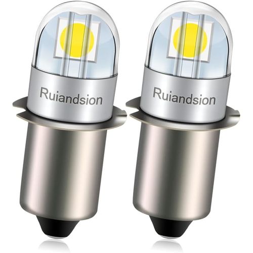 Kal-P13.5s Ampoule Led 3v Non-Polarité 3030 2smd Chip 6000k Blanche 200lm Remplacement D'ampoule Led Pour Projecteurs De Phares, Lampes De Poche, Torche Lumineuse Paquet De 2