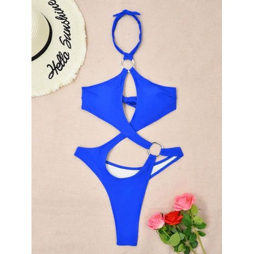 Maillot De Bain Une Pièce Sexy À Découpes Sur Le Ventre Et Dos Nu Pour Femme, String, Taille Haute, Monokini, Vêtements De Plage