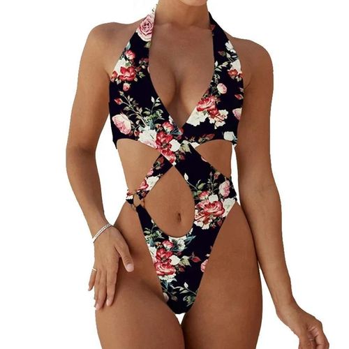 Maillot De Bain Une Pièce Sexy À Découpes Hautes Et Dos Nu Pour Femme, Monokini À Bandage Croisé, 2025