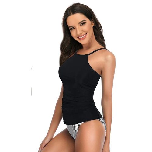 Ensemble Tankini Pour Femme, 10 Couleurs, Haut Rembourré À Bretelles Et Bas Taille Basse, Nouveau Modèle 2025, Imprimé Uni/Floral/Noix De Cajou/Léopard/Feuilles