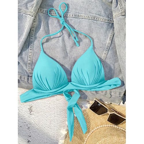 Xs - Xl Sexy 2025 Push Up Soutien-Gorge Bonnet Halter Bikini Haut Maillot De Bain Femme Maillots De Bain Femme Baigneur Maillot De Bain Nager Solide Vêtements De Plage Haut