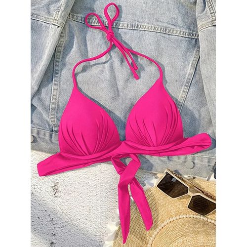 Xs - Xl Sexy 2025 Push Up Soutien-Gorge Bonnet Halter Bikini Haut Maillot De Bain Femme Maillots De Bain Femme Baigneur Maillot De Bain Nager Solide Vêtements De Plage Haut