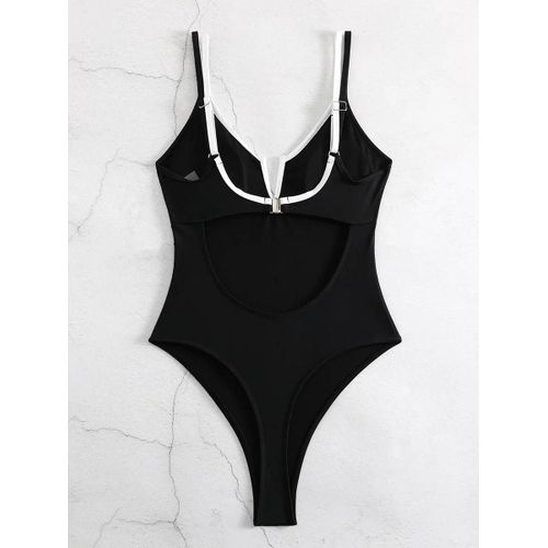 Maillot De Bain Une Pièce À Armatures Et Barre En V Pour Femme, Micro String, Dos Nu, Monokini, Taille Haute, 2025
