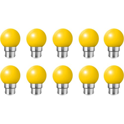 Kal-Lot De 10 2w Ampoule Led Culot B22 Globe G45, Couleur Led Lampe Pour L'éclairage Des Fêtes, Outdoor Patio Party Christmas,Jaune
