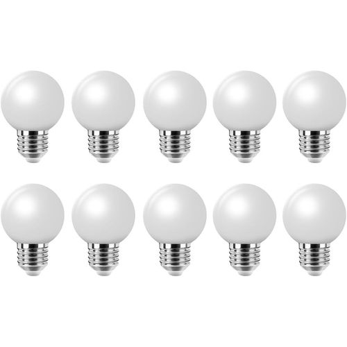 Kal-G45 E27 2w Ampoules Led Colorées, Lampes Étanches, Ampoules Multicolores Pour Festivals, Carnavals, Blanc Laiteux Froid 10pcs