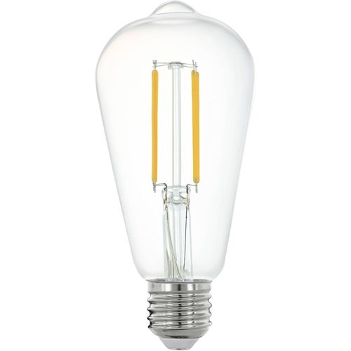 Kal-Connect.Z Ampoule Led E27 Connectée, St64, Zigbee, Contrôlable Par Appli Et Commande Vocale, Dimmable, Blanc Chaud, 806 Lumens, 6 Watts, Transparent, Design Vintage