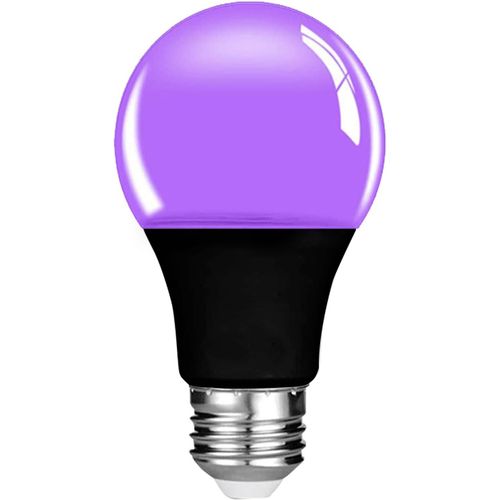 Kal-Uv Bulb Led Ampoule, 9w Ampoule Led Uv Avec Base E27, 395nm Ampoule Lumineuse Lampe Uv, Lampe Fluorescente Uv Pour Halloween Home Party Stage Lighting (Noir, 1 Paquet)