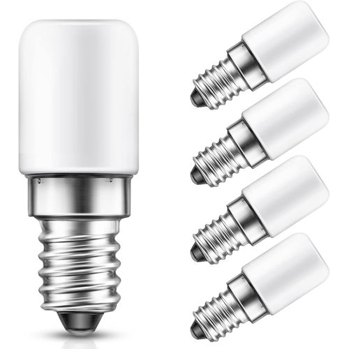 Kal-Ampoule Frigo, Lampe E14 Led Pour Refrigerateur 1.5w, Équivalent 15w Incandescent, Blanc Froid 6000k, 135lm, Non Dimmable, Petit Ampoule Led E14 Pour Hotte Cuisin, Lampe De Sel, Lot De 4
