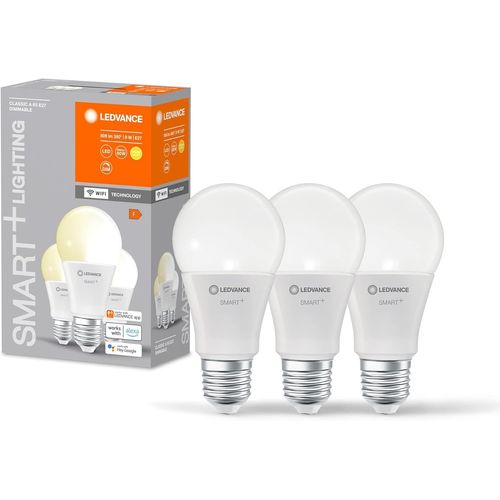 Kal-Lampe Led Intelligente Avec Technologie Wifi, E27-Base, Optique Dépolie ,Blanc Chaud (2700k), 806 Lumen, Remplacement De La Traditionnelle 60w-Ampoules 3-Pack