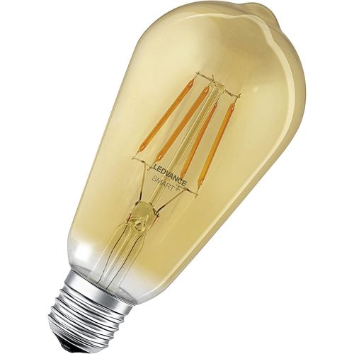Kal-Lampe Led Smart Avec Bluetooth, E27, Dimmable, Blanc Chaud (2700k), Remplace Les Lampes À Incandescence Par 37w, Contrôlable Avec Alexa Et Google,Smart+ Filament Globe Dim,4-Pack