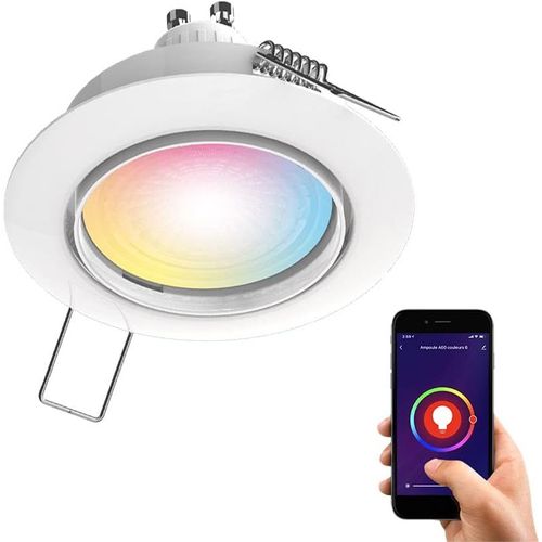 Kal-, Ampoule Led Connectée Gu10 Spot Encastrable Orientable 5w, Éclairage Blancs + Couleurs, Variation De Couleur Et Luminosité, Idéale Pour Intérieur, 2 Pièces
