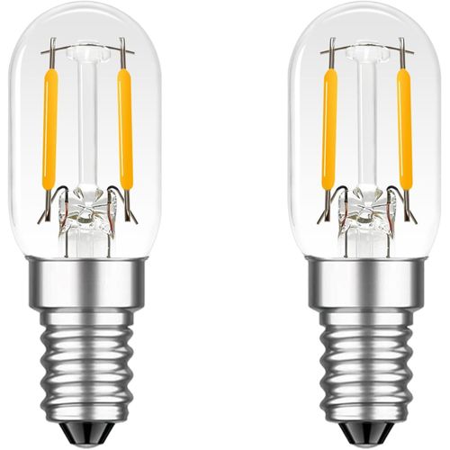 Kal-Ampoule E14 Led,Ampoule Frigo 1.5w,150lm,2700k Blanc Chaud,Remplace 15w,Pour Réfrigérateur Sel Lampe De Cuisinière Hotte Lustre Veilleuse,Clair,Lot De 2