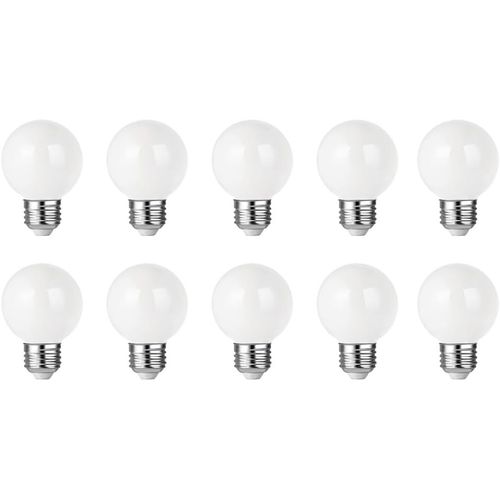 Kal-Lot De 10 E27 G60 Couleur Led 3w Ampoule Lampe 200 Lm Économie D'énergie Ampoules Couleur Adapté Pour L'éclairage Des Fêtes, Outdoor Patio Party Christmas, Blanc Chaud