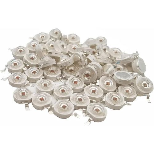 Kal-Lot De 50 Puces Led Haute Puissance À Bord 3 W Orange 595-610 Nm 700 Ma Et Dc 2,0 V-2,2 V Connecteur 3 W Intensité Super Lumineuse Smd Cob Lumière Composants Diode Ampoule Ampoule Perles Diy Écla