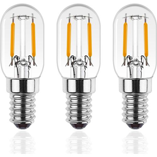 Kal-Ampoule E14 Led Blanc Chaud 1.5w,T22 E14 Vintage Edison Ampoule Remplacement 15w,2700k,150lm,Pour Réfrigérateur,Veilleuse,Lampe À Sel,Non Dimmable,Clear,3 Pièces