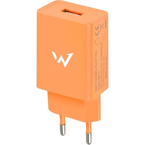 Kal-Onder Full Poer - Chargeur Secteur Pour Smartphone Et Tablette - 5 - 1 Port Usb-A - Orange - Prise Eu