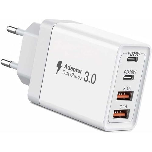 Kal-Rapide Chargeur 40w Pd & Usb A Chargeur Usb C Secteur Rapide Prise Type C Mural Adaptateurs De Quick Charge Multiple 4 Ports Universel Pour Iphone Samsung Huawei Xiaomi Htc Lg Motorola Honor Ipad