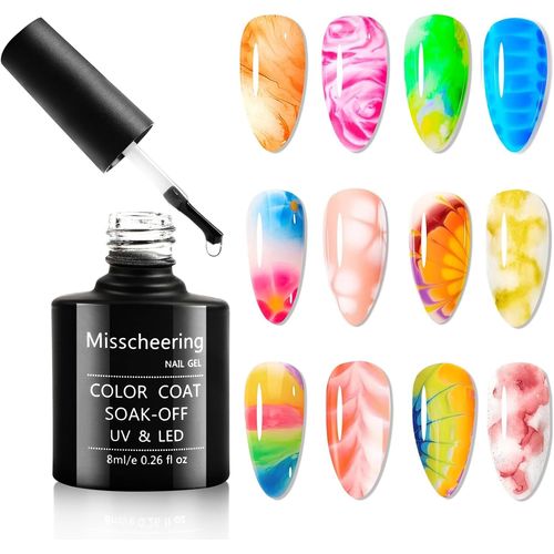 Kal-Clear Blooming Gel,Vernis À Ongles En Marbre Blooming Smudge, 8ml Soak Off Uv Led Vernis Gel Pour Effet D'étalement,Adaptée Aux Débutants Et Aux Salons De Manucure 