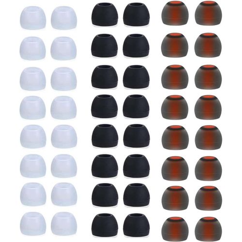 KAL-Paquet De 48 Embouts D'Oreille De Remplacement En Silicone, Embouts D'Oreille De Remplacement En Silicone, Coussinets D'Oreille De Remplacement, Adaptés À La Plupart Des Écouteurs, 3 Tailles