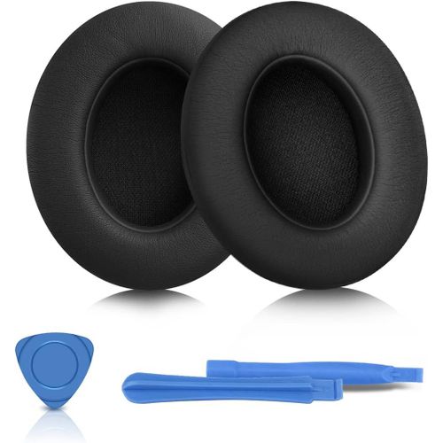 KAL-Coussinets D'Oreille, Coussinets D'Oreille Pour Beats Studio 2 & Studio 3 Wired & Wireless Coussinets De Rechange En Mousse À Mémoire De Forme Avec Cuir Protéiné Souple (Noir)