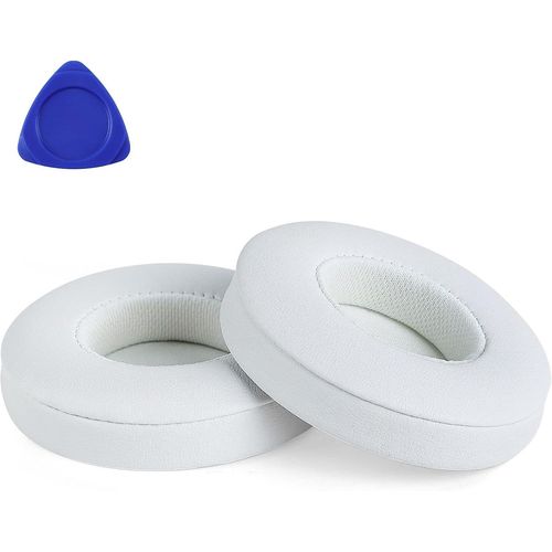 KAL-Paire Coussinets Compatible Casque Beats Solo 2 Solo 3 Wireless -Cuir De Protéine Et Mousse À Mémoire (Blanc)