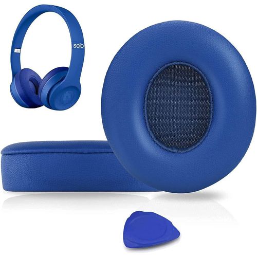 KAL-Coussinets D'Oreille, Oreillettes De Remplacement Pour Beats Solo 2 & Solo 3 Sans Fil Casque Supra-Auriculaire, Cache-Oreilles Couverts En Cuir Protéine, Supression De Bruit Mousse À Mémoire