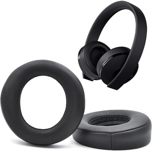 KAL-Coussinets Dorés 7.1 Compatibles Avec Les Casques Sony Ps4 Gold 7.1 Quad -En Cuir Synthétique Noir Et Coussinets En Mousse