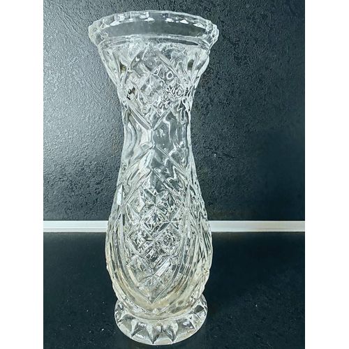 Vase en cristal ciselé vintage 18 cm