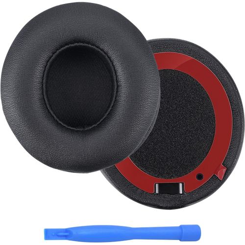 KAL-Remplacement Coussinets D'Oreille Pour Beats Solo 4 Wireless Casque Par -Memory Foam Et Protein Pu Coussinet Casque \U2013 Coussinets De Rechange \U2013 Noir