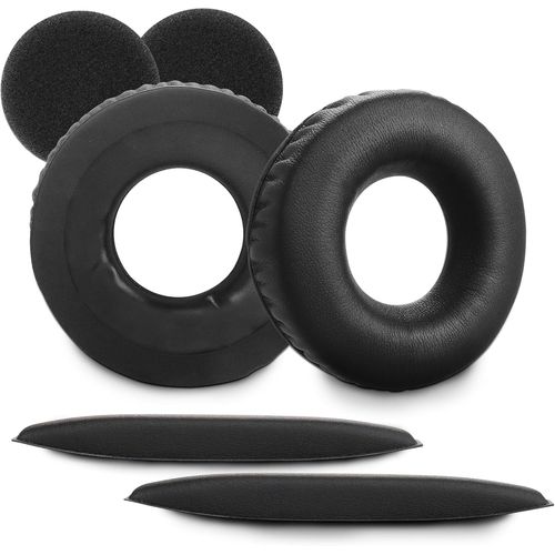 KAL-Coussinets De Rechange Compatibles Avec Sennheiser Hd25-, Hd25-Ii, Hd25Sp, Hd25Sp-Ii En Cuir Et Mousse À Mémoire De Forme, Noir Pour Casque D'Écoute