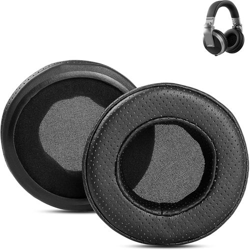 KAL-Coussinets D'Oreille De Remplacement Hdj-X5 Compatibles Avec Les Casques Pioneer Hdj-X5, Hdj-X7, Hdj-X10, Coussinets D'Oreille (Cuir Protéiné Perforé/Mousse À Mémoire De Forme)