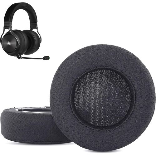 KAL-Respirant Coussinets De Remplacement Compatible Avec Corsair Virtuoso Rgb Wireless Se Gaming Headset Coussinets D'Oreille (Tissu Respirant/Mousse Haute Densité)