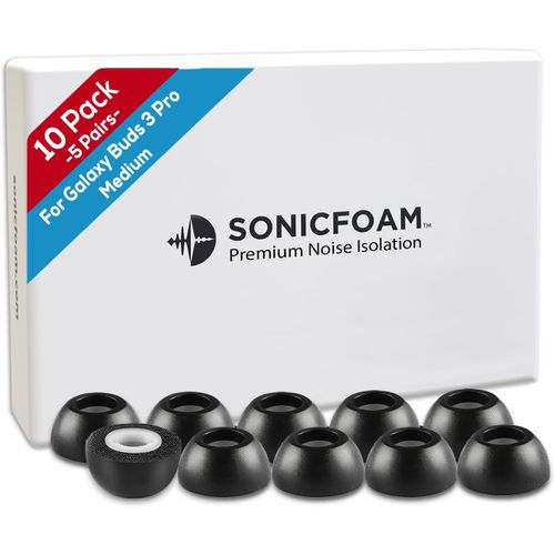 KAL-Lot De 10 Embouts De Rechange En Mousse À Mémoire De Forme Pour Galaxy Buds 3 Pro -Isolation Acoustique -Noir