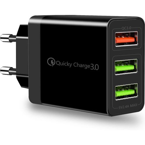 Chargeur Adaptateur,3 Ports Multiprise Secteur Prise Usb Chargeur Universel Qc3.0 Chargeur Rapide Pour Samsung Iphoneipad Huawei Google Etc