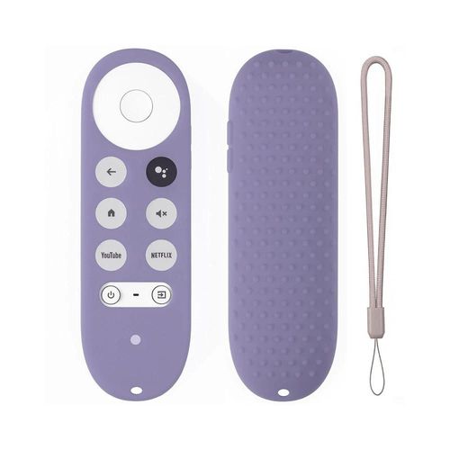 Coque en silicone souple antidérapante pour télécommande Chromecast. coque de protection pour télécommande vocale Google TV 2020--plum