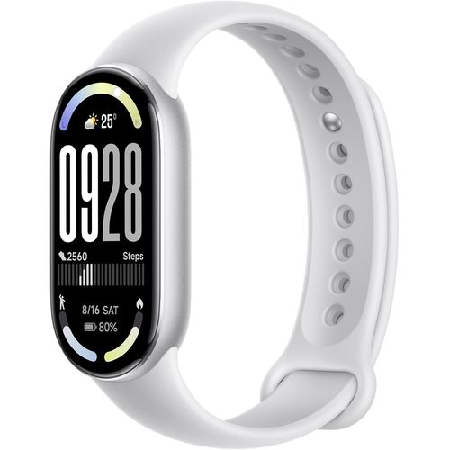 Mi Smart Band 10 -Écran Amoled De 1,72 Pouce | 21 Jours D'autonomie | Écran Tactile, Traqueur Multisport, Traqueur D'activité, Moniteur De Fréquence Cardiaque | Connectivité Bluetooth (Argent)