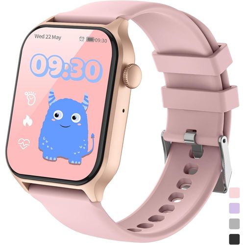 Montre Connectée Enfant Moniteur De Sommeil Fréquence Cardiaque Podomètre Calories Modes Sport Bluetooth Appel Étanche Réveil Jeux Jouet Fitness Tracker Cadeau- Fille Garçon Adolescent 3+ Ans