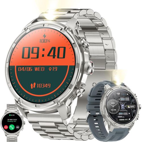 1,85\U201d Amoled Montre Connectée Homme Avec Appel Bluetooth, Torche, Batterie 710 Mah, 5atm Smartwatch Avec 100+ Modes Sportifs Tracker D'activité, Sommeil, Spo2, Smart Watch Pour Ios Android (Arge